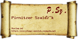 Pirnitzer Szalók névjegykártya